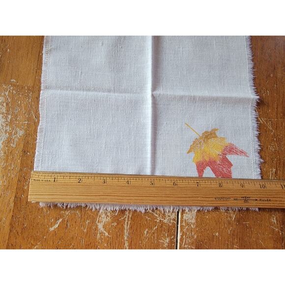 Fall Autumn Leaf Stamped Napkins Set Of 4 - Picture 9 of 12